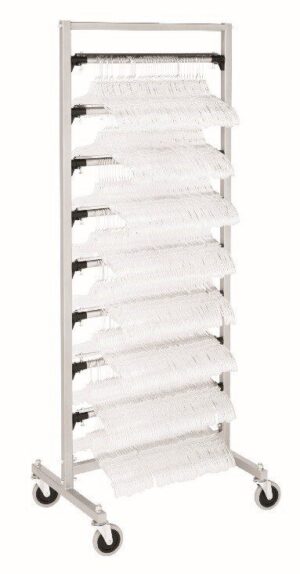 Mobile Collection Rack for Hanger Management, 8 Hanger Bar Capacity 30" Bars